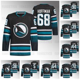 68 Mike Hoffman Sharks Jersey Cali Fin 3e alternatief 2023-24 Black Tease New Black Jersey Tomas Hertl Nick Bonino Timo Meier Ferraro Reimer Evander Logan Couture