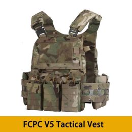 FCPC V5 Verte tactique Ferro Hunting Plate de chasse Modular Body Armor molle Airsoft Traine Triple Magazine Poux de combat Gilet 240408