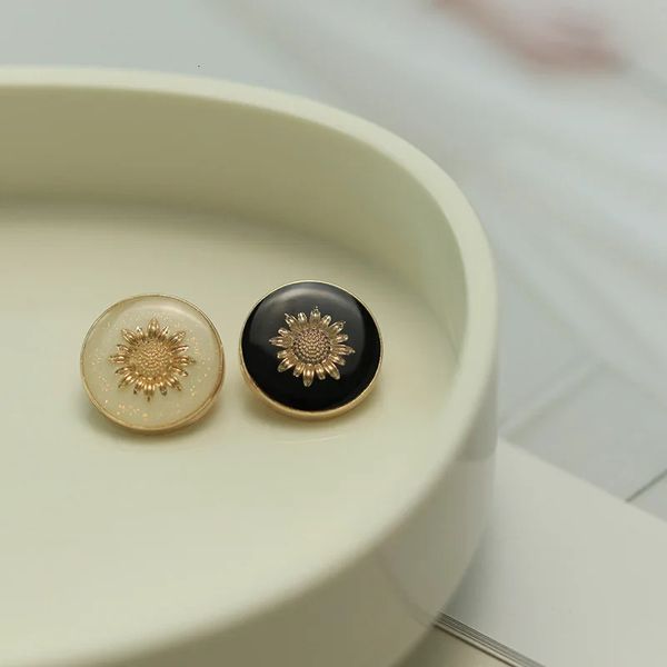FCXDG 10 pièces mode tournesol rond boutons en métal vêtements décoration accessoires veste pull manteau boutons bricolage boutons de couture 240327