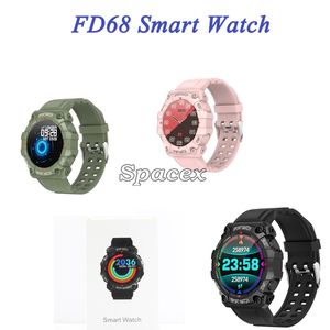 FD68 Smart Watch Mode Hartslag Monitoring Waterdichte Polsband Sports Slaap Fitness Tracker Message Herinnering Bloeddruk Tracking Armbanden