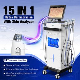 FDA aprobado 15 en 1 Hydra Hydro Dermabrasion Instrument Cleaning Hydra MicroDermabrasion Dispositivo de cuidado de la piel facial Equipo de belleza