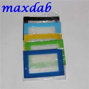 FDA goedgekeurde kleine non-stick slick olie siliconen mat schar bho wax matten siliconen mat met glasvezel 11*8.5 cm silicium droge kruid mat