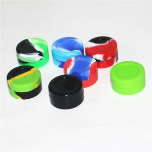 Conteneurs de cire de boîte de qualité alimentaire FDA 7ML Bocaux antiadhésifs en silicone Dab Container Etui en silicone pour fumer Vaporizer Oil Solid