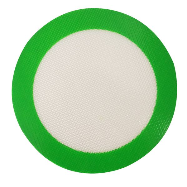 Tapis en silicone FDA Tapis ronds en silicone vert Tampons anti-adhésifs en cire Tapis en silicone Tapis de cuisson de qualité alimentaire Feuilles de dabber Bocaux Dab Pad Baking