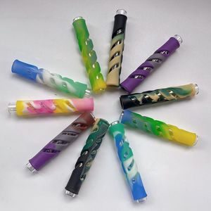 FDA Siliconen One Hitter Tabak Roken Kruid Pijp Kleurrijke Pijpen Sigarettenhouder Dugout Pijp Tabak Kruid Pijpen Accessoires