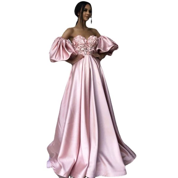 FDHAOLU FU104 rose chérie cou caftan robes de soirée fleurs arabe occasion spéciale robes robes de soirée