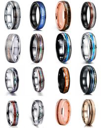 FDLK 24 -stijl 8 mm mode luxe carbide ring hout inleg pijl en shell inlay ring bruiloft mannen sieraden cadeau q070873436254756449