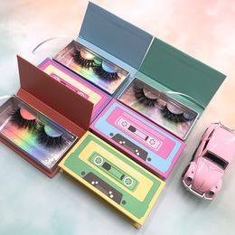 Minks Wimpers Verpakking 3D 5D Mink Eyelash Leveranciers Casette Tape Lash Box In Stock Custom Private Label