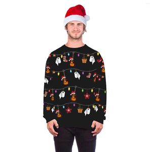 peur dieu sweat à capuche hommes designer sweat à capuche pulls pour hommes Noël drôle dessin animé monstre flocon de neige imprimé 3D pulls laids hauts pulls unisexes automne cloing