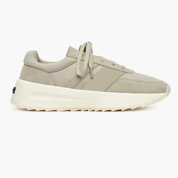 Fears Athletics Los Angeles Runner Sesame Palye Shoes God of FOG Clay Cloud Blanco Gris Zapatillas de deporte de gamuza Hombres Mujeres Zapatillas de deporte casuales Tamaño EE. UU. 13 12 con caja