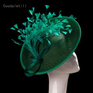 Feather Fascinator Hat For Women Wedding Headpiece Church Party Headwar Ladies Kenducky Race Fascinators Hair Clip Hoofdband