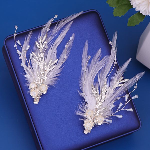 Plume Clip Clip accessoires de cheveux nuptiale