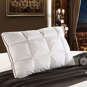 Almohada de plumas 48 74 cm 3D pan blanco pato abajo estándar antibacteriano elegante textil para el hogar 014274J