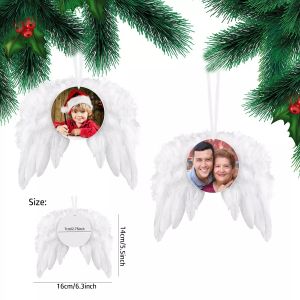 Feather Wings sublimatie ornament houten kerstsublimatie lege en angel vleugels groothandel
