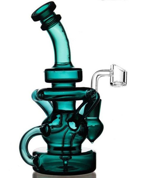 Février Egg Bong Recycler Plates-formes pétrolières Narguilés Shisha Percolateur Bongs Tuyaux d'eau en verre de fumée Heady Dab Rig avec banger de 14 mm