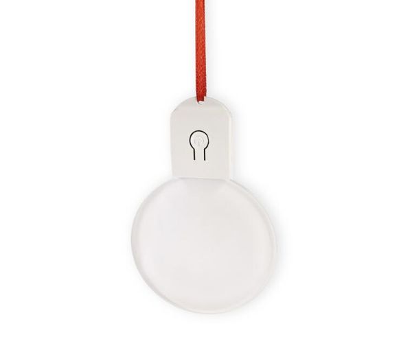 FEDEX – pièces de sac par Sublimation, bricolage, blanc, rond, acrylique, 7 couleurs, ornements lumineux avec corde rouge, pendentif d'arbre de noël, 100 pièces