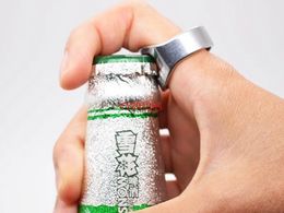 FedEx DHL gratis verzending 2015 nieuwste roestvrij staal bier bar tool finger ring flesopener 20mm 22mm 24mm maat R01, 500 stks / partij