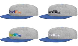 FedEx Federal Express Corporation Logo Blue Mens and Womens Snap Backflat BrimCap Baseball Styles ajusté Personnaliser les chapeaux de course G7625963