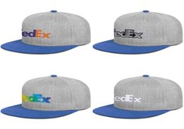 FedEx Federal Express Corporation Logo Blue Mens and Womens Snap Backflat Brimcap Styles de béisbol Fited Personalize Hats G8539432