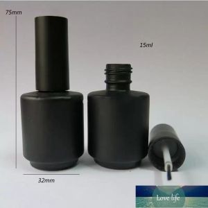 Fedex gratuit 50x15 ml bouteille de vernis à ongles vide noir 15cc bouteille d'émail à ongles noir bouteille en verre noir avec capuchon de brosse