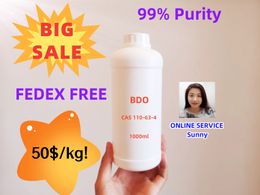 FEDEX FREE alta pureza BDO 1.4 butenodiol CAS 110-63-4 alta pureza 99%. Entrega segura y rápida Australia/Nueva Zelanda/EE.UU./Canadá/Europa v0009 mejor que cas 110-64-5