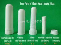 FEDEX GRATUIT aux États-Unis 3000 ensembles de bâtonnets d'inhalateur nasal vierges, vierge d'inhalateur nasal d'aromathérapie, inhalateurs nasaux en plastique d'huile essentielle