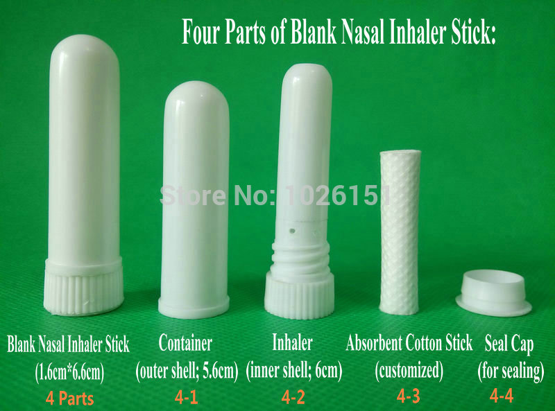 FEDEX GRÁTIS para os EUA 3000 conjuntos de inaladores nasais em branco, inaladores nasais de aromaterapia em branco, inaladores nasais de plástico com óleo essencial