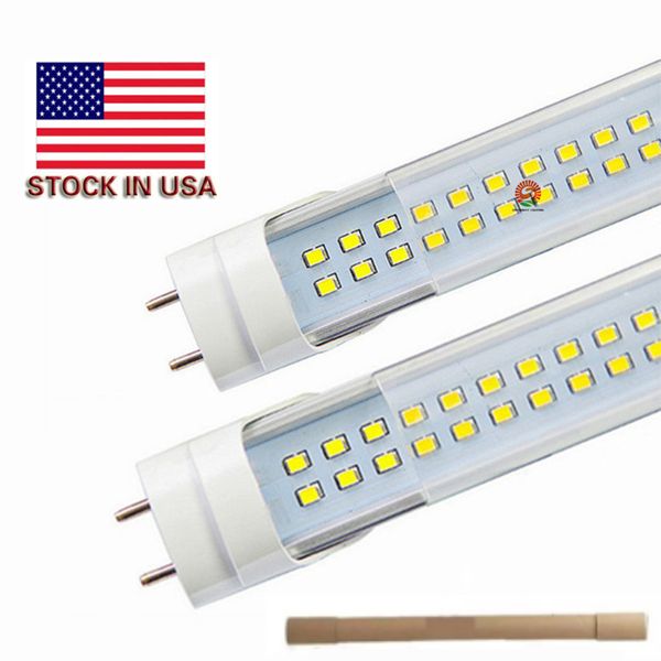 Stock en EE. UU. + tubos LED T8 de 4 pies Luz 22W 28W 1200mm Lámpara fluorescente LED Reemplace el tubo regular AC 110-240V UL FCC