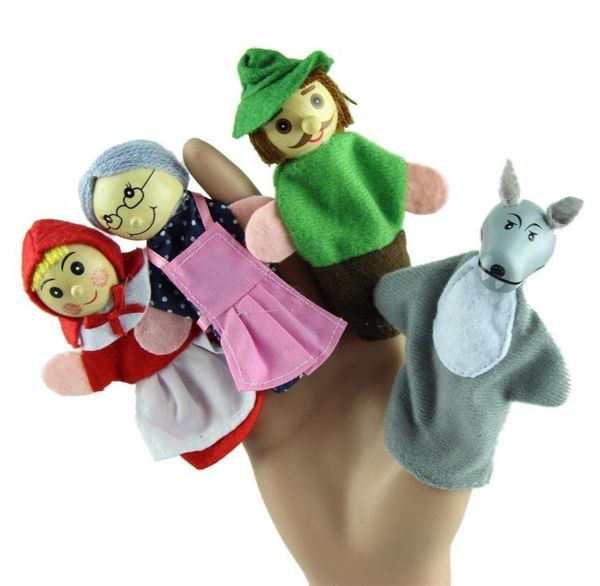 Fedex expédie le petit chaperon rouge marionnettes à doigt jouets 4 pcsset le loup marionnettes à doigt jouets éducatifs poupées de contes2529707