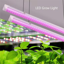 Fedexled Grow Light Full Spectrum Hoge Output Buidable Design T8 Integrated Lamp + Armatuur Plantlichten voor Indoorplanten 2ft-8FT V-vormbuis
