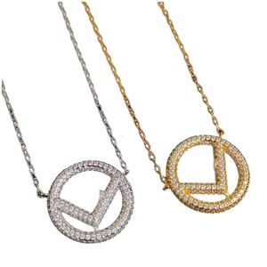 Fedi ketting Designer sieraden Originele kwaliteit O-ketting Messing Materiaal F Letter Strass ketting Nieuwe Koreaanse stijl Veelzijdige ketting