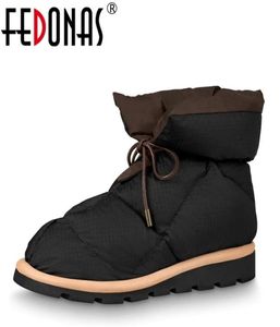 Fedonas merk ins mode dames enkel laarzen winter warme vrouwelijke sneeuwplatforms casual short schoenen vrouw 2201147828012