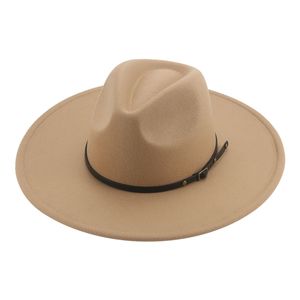 Fedora -hoeden voor vrouwen mannen 9,5 cm vilt Winter Hat Belt Wedding Jazz Street Dancer Fedoras Sombreros de Mujer Sombrero