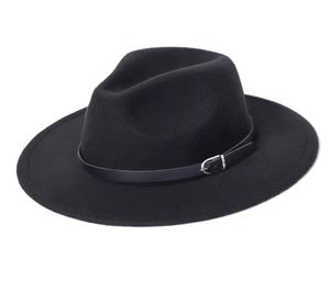 Fedora hoed mannen imitatie wollen winter vrouwen vilt hoeden mannen mode zwarte top jazz hoed fedoras chapeau sombrero mujer8461810