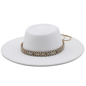 Fedora Chapeaux pour femmes 9,5 cm de largeur de largeur Caps de jazz feutré Panama Church Mariage Chapeau Femme