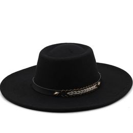 Fedora chapeaux pour femmes 95cm large bord robe hommes casquette feutre chapeau Panama église mariage classique bande Sombreros De Mujer 240102