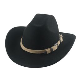 Fedora chapeaux pour femmes Cowboy chapeau Cowboy Western Cowgirl chapeau Fedoras automne kaki noir luxe bande décontracté femmes Sombrero Hombre