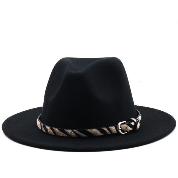 Fedora Chapeaux Hommes Large Bord Hiver Femmes Bande Ceinture Formel Feutré Blanc Vert Vintage Casual