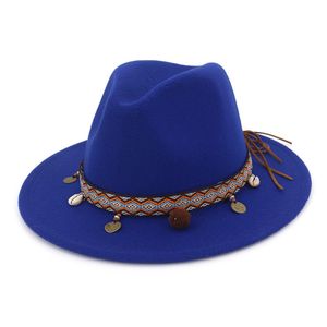 Fedoras bulk vrouwen vilt fedora hoed vrouwelijke brede rand dame dame formele top hoeden vrouw Panama jazz caps groothandel