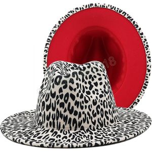 Fedoras hiver chapeaux mode imprimé léopard Plaid Patchwork chapeaux pour femmes hommes feutré Fedora Chapeau nouveau Chapeau Femme