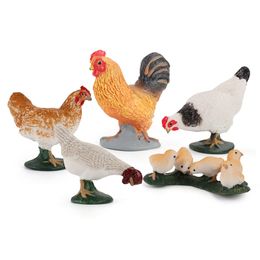 Nourrir Poulet Ferme Amusant Modèle Picorer Riz Coq Poule Poussin Groupe Nourrir Poulet Fermier Femme Main Décoration 122854