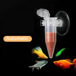 Feeder 10 stks Automatische visvoeding Taps toelopende aquarium Rode Worm Feeder Cup Fish Food Food Feeding Tool Suction Cup Aquarium Accessoires