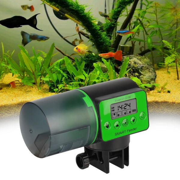 Affichage d'écran LCD d'alimentation 2 en 1 manuel et intelligent réglable Automatique Aquarium Timer Tiper Feeder Digital Fish Tank 200 ml