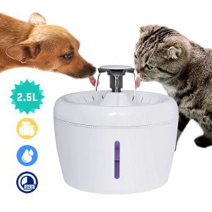 Feeders Automatische kattenfontein Waterdrinkbak van 2,5 liter Hond Kat Waterdispenser Dempen Automatische drinkfontein Elektrische USB