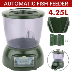 Mangeoires 4.25L automatique étang Aquarium mangeoire pour poissons numérique LCD réservoir étang poisson nourriture minuterie mangeoire