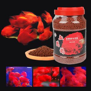 Alimentadores de 500g, alimento para peces loro rojo, flotador en el agua, sangre gigante, sangre dorada, pez loro, cabeza de cuerno de flor, alimento para peces tropicales