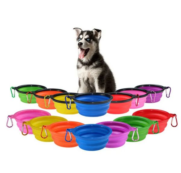 Comederos cuenco para perros gato plato de agua alimentador tpe mascota de alimentación plegable tazón de viaje