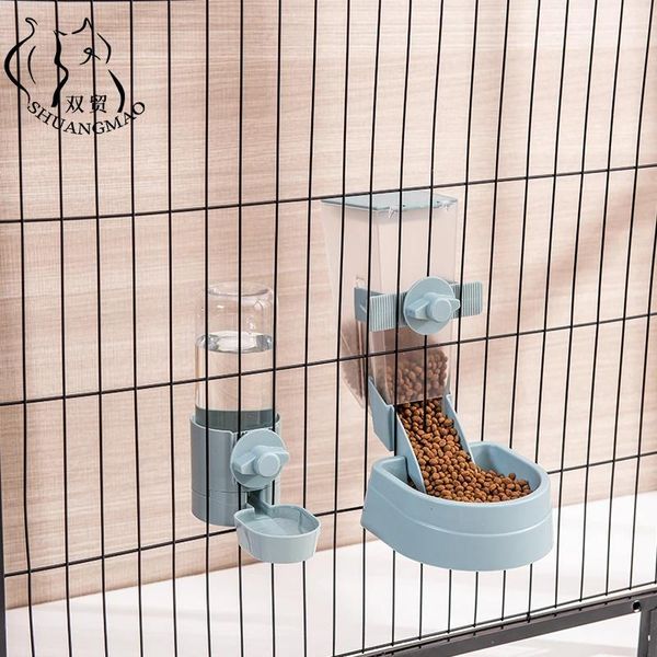 Mangeoires Vente chaude animal de compagnie chat mangeoire chien bol peut accrocher stationnaire pour chat chien Cage Durable chiot chaton alimentation automatique nourriture eau fournitures