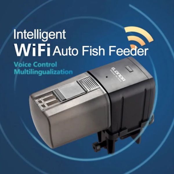 Alimentadores Ilonda Acuario automático Tiempo de pescado Animino de alimentación Tiempo Wifi Wireless Intelligent Dispenser
