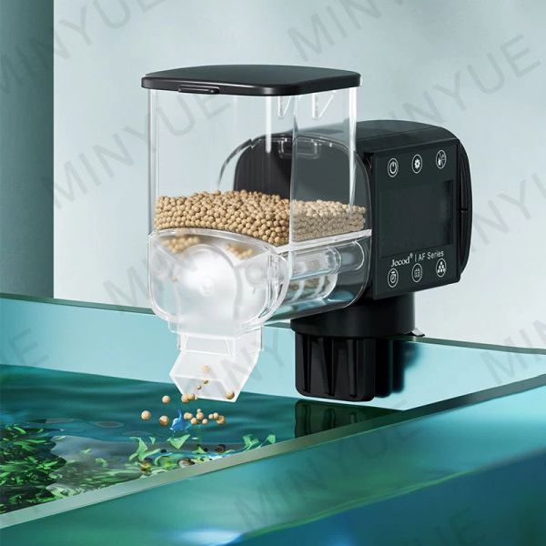 Alimentadores Jebao Alimentador automático inteligente ajustable con LCD indica temporizador Tanque de peces automático Alimentador automático Accesorios para acuarios